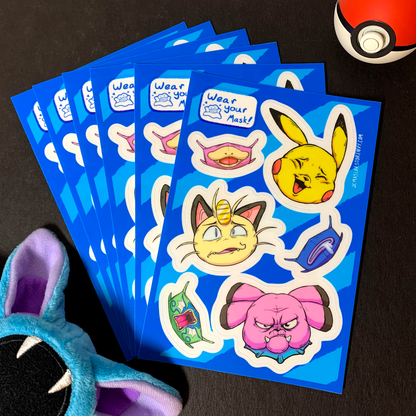 Poke-Mask Sticker Set #01